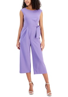 Tahari Asl Women's Tie-Waist Cropped Jumpsuit - Lavender