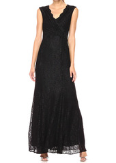 Tahari by Arthur S. Levine Women's Cap Sleeve Stretch Lace Gown