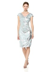 Tahari by Arthur S. Levine Women's Novelty Foil Dress ice Blue/Silver