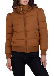 Tahari Cole Hooded Puffer Jacket in Tobacco at Nordstrom Rack