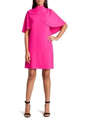 Tahari Crepe Sheath Dress with Cape Overlay in Neon Coral at Nordstrom