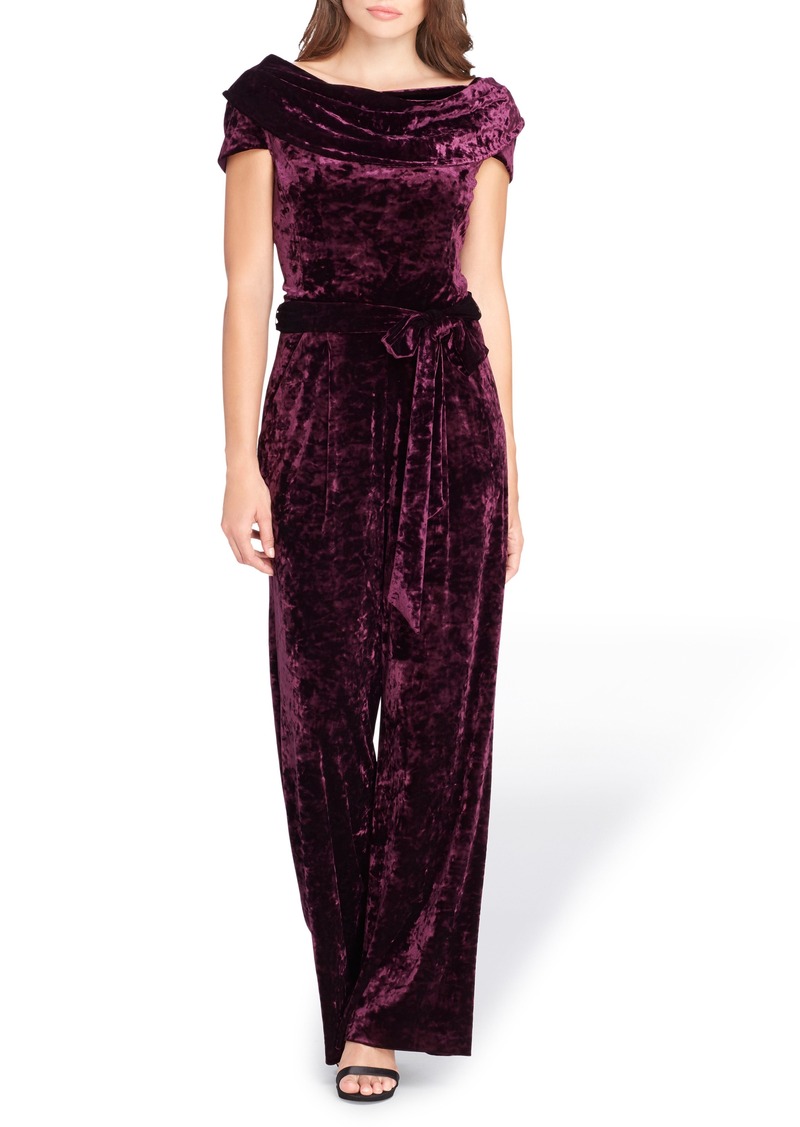 tahari velvet jumpsuit