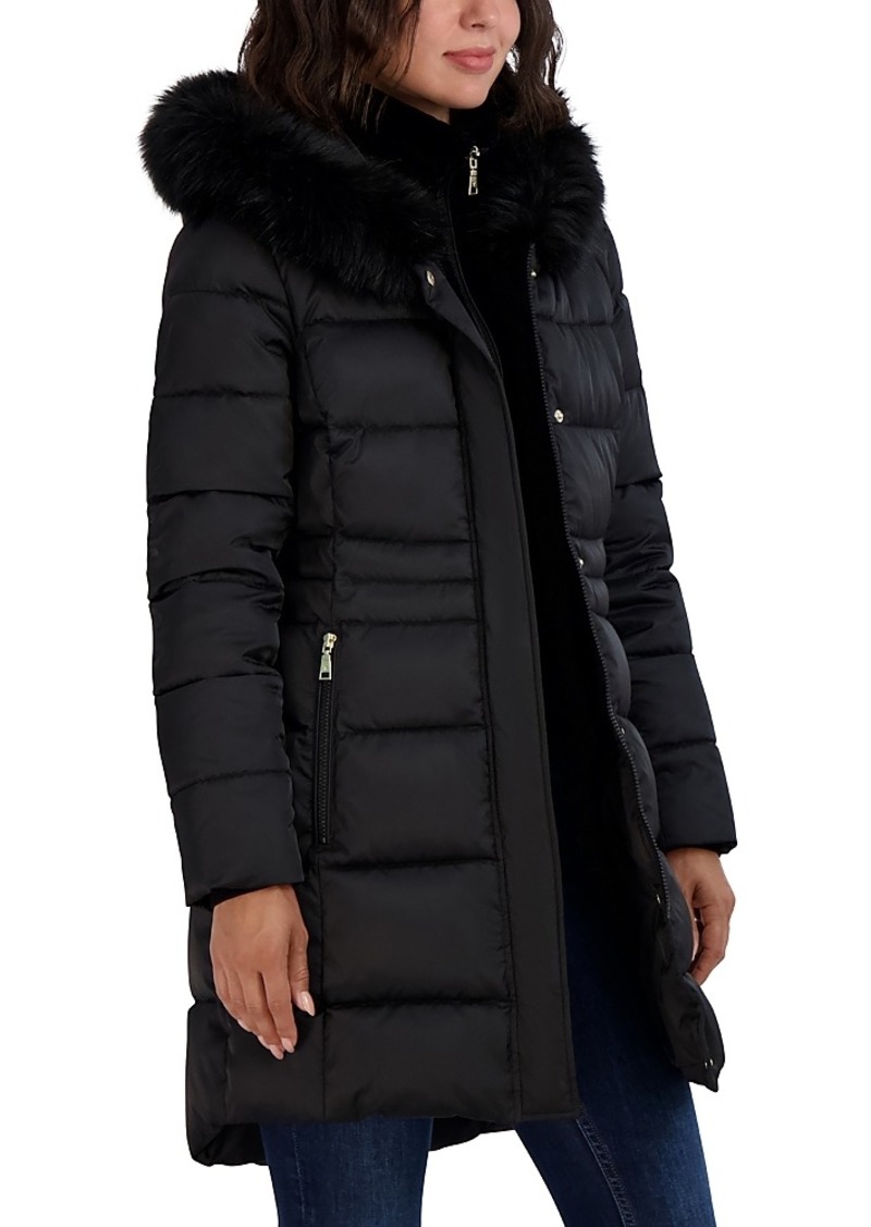 Tahari Dana Hooded Faux Fur Trim Puffer Coat