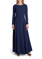 Tahari Long Sleeve Gown in Midnight Navy at Nordstrom