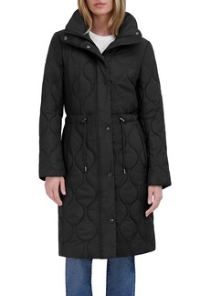 Tahari Maggie Quilted Coat with Hood