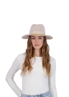 Tahari New York Tahari Women's Lightweight Packable Panama Hat with Faux Suede Band - Irish cream