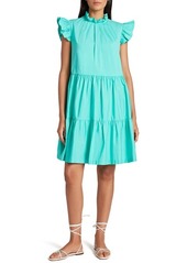 Tahari Ruffle Tiered Dress in Turquoise at Nordstrom