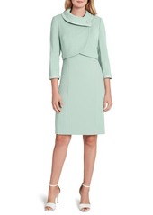 Tahari Sheath Dress with Crop Jacket in Silver Sage at Nordstrom