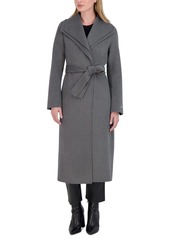 Tahari Women's Belted Wing-Collar Wrap Coat - Cinnamon