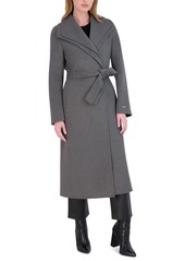 Tahari Women's Belted Wing-Collar Wrap Coat - Cinnamon