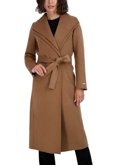 TAHARI Women's Maxi Double Face Wool Blend Wrap Coat, Camel, X-Large