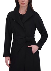 Tahari Women's Wing-Collar Embellished Toggle Coat - Black