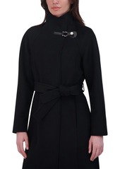 Tahari Women's Wing-Collar Embellished Toggle Coat - Black