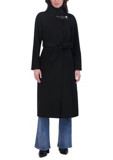 Tahari Women's Wing-Collar Embellished Toggle Coat - Black