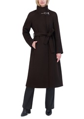 Tahari Women's Wing-Collar Embellished Toggle Coat - Black