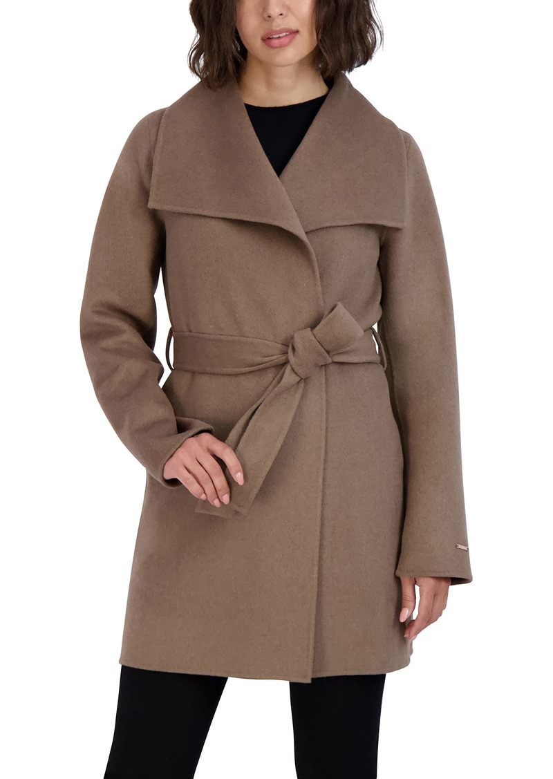 Tahari Women's Wool Wrap Coat with Tie Belt