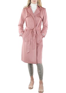 Tahari Womens Faux Suede Lightweight Trench Coat