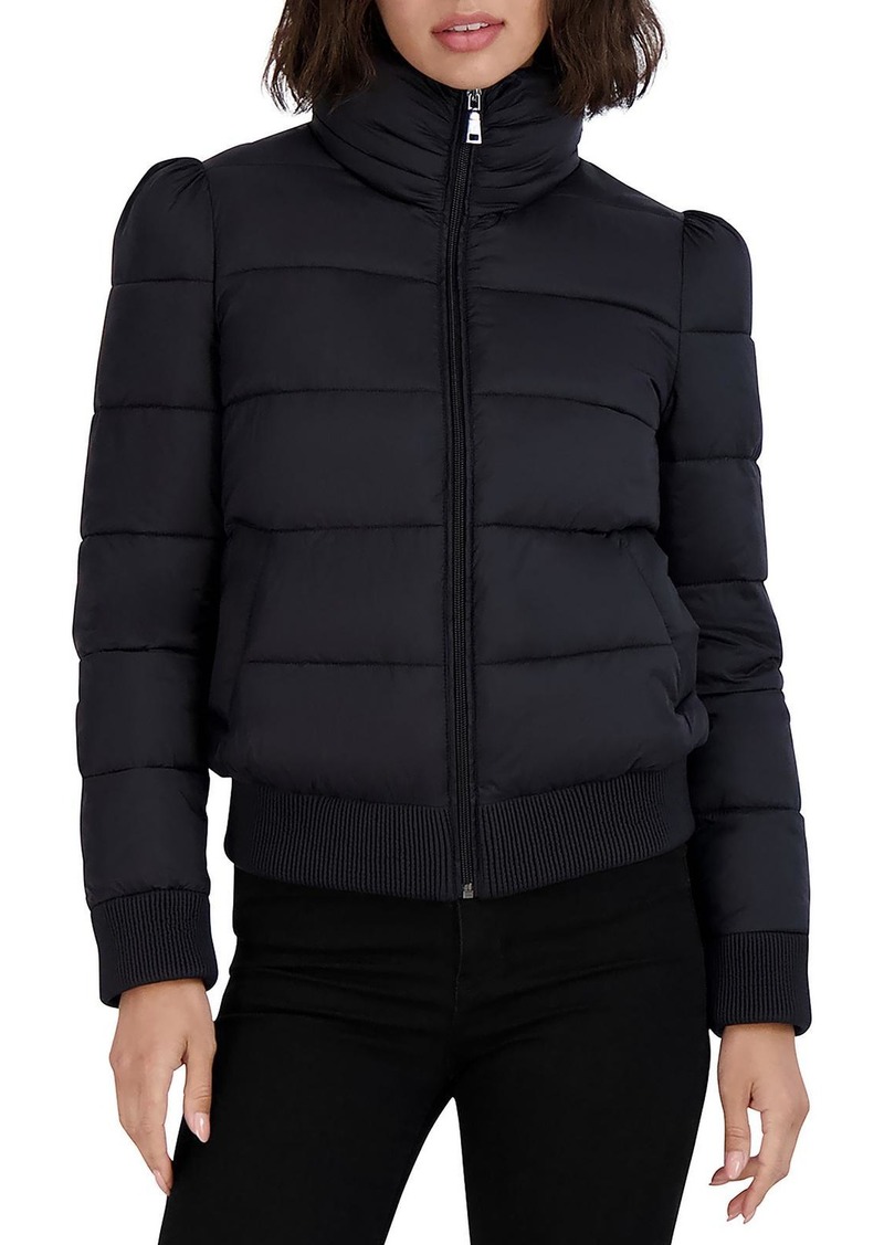 Tahari Womens Quilted Long Sleeves Puffer Jacket