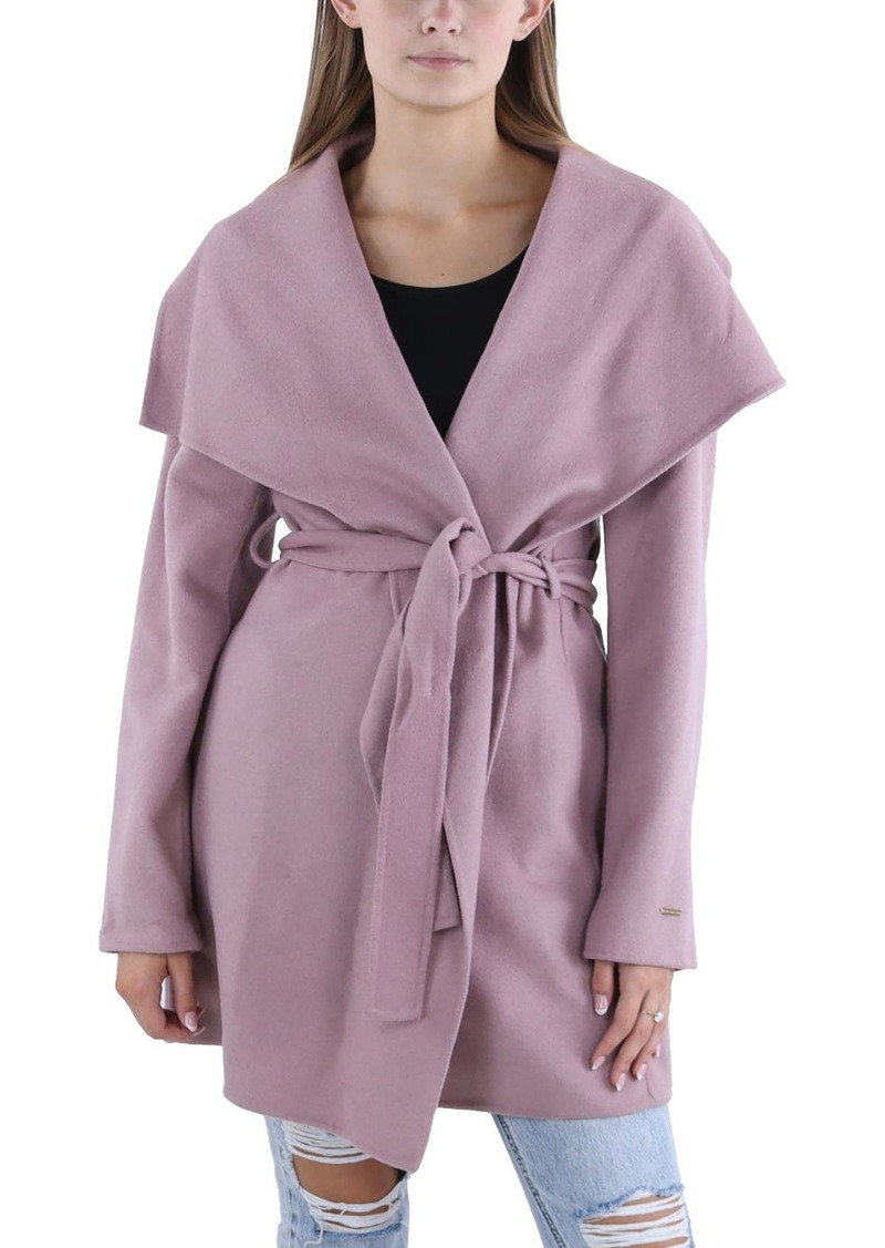 Tahari Womens Winter Wool Blend Wrap Coat