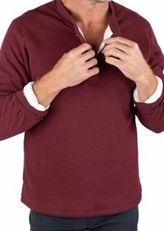 Tailor Vintage Airotec Waffle Henley With Sherpa Lining In Maroon