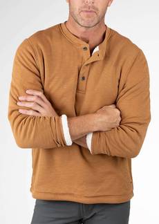 Tailor Vintage Airotec Waffle Henley With Sherpa Lining In Tan