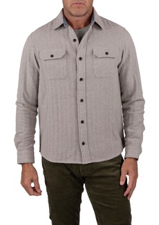 Tailor Vintage Blanket Long Sleeve Button-Up Shirt in Gray Herringbone at Nordstrom Rack