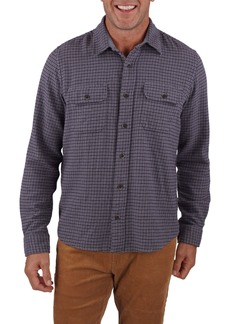 Tailor Vintage Heavy Weight Twill Flannel Shirt Jacket in Navy/Vintage Houndstooth at Nordstrom Rack