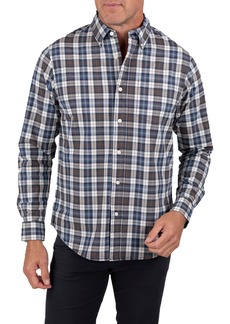 Tailor Vintage Classic Fit Plaid Performance Stretch Button-Down Shirt in Shadow Lake Plaid at Nordstrom Rack