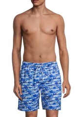 TailorByrd Shark-Print Swim Shorts
