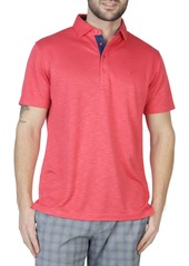 TailorByrd Contrast Trim Micro Piqué Polo in Blue Byrd at Nordstrom Rack