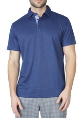 TailorByrd Contrast Trim Micro Piqué Polo in Blue Byrd at Nordstrom Rack
