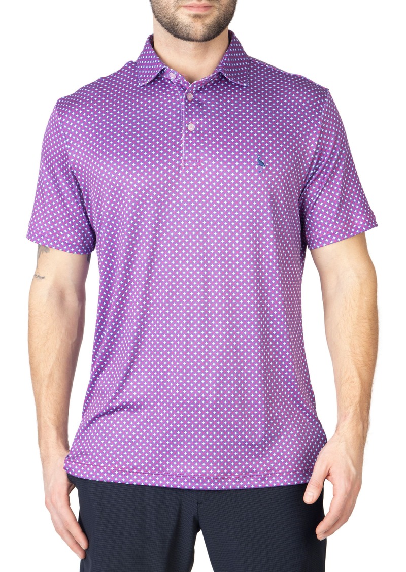 TailorByrd Geo Performance Polo in Flamingo Pink at Nordstrom Rack
