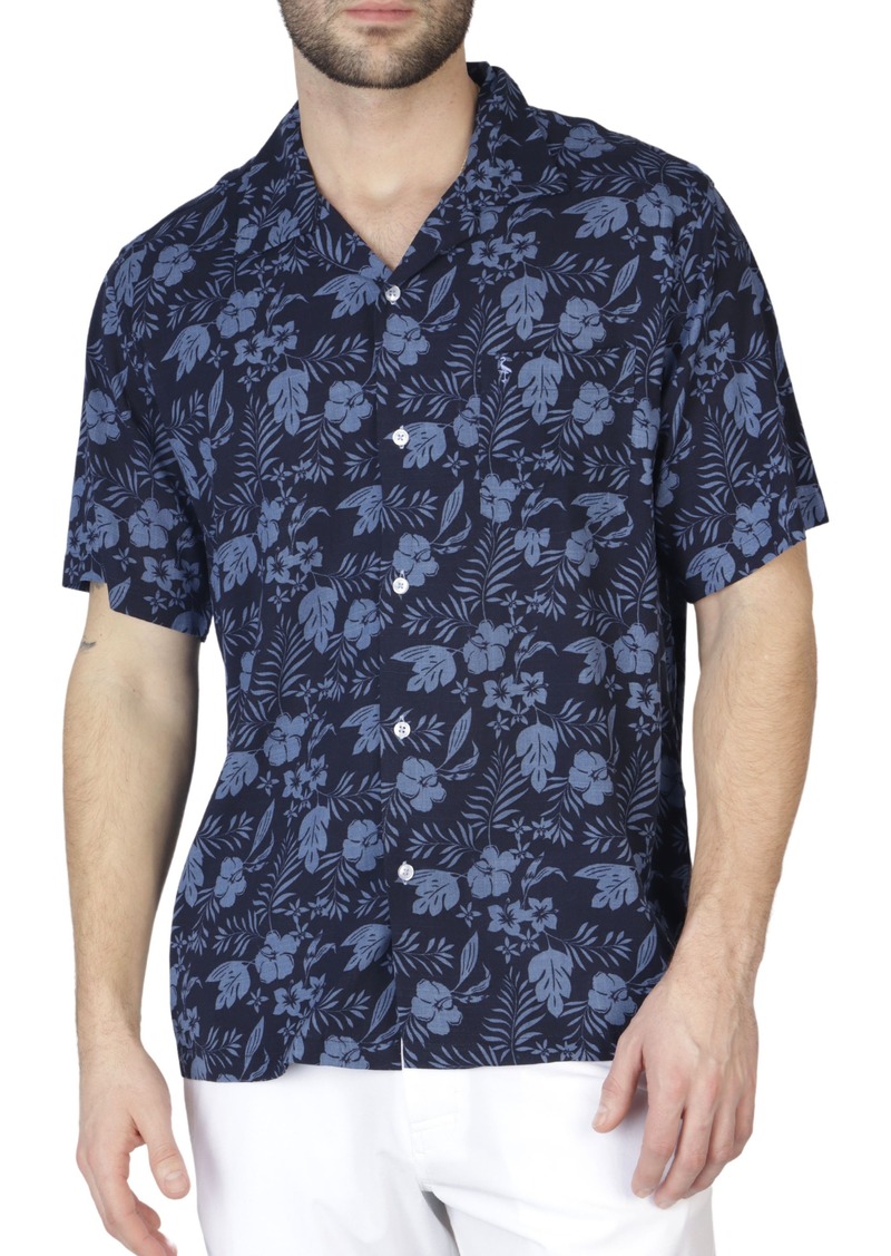 TailorByrd Hibiscus Floral Camp Shirt in Admiral Blue at Nordstrom Rack