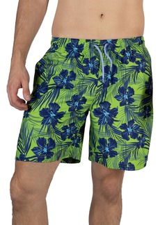 TailorByrd Hibiscus Swim Trunks in Neon Green at Nordstrom Rack