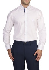 TailorByrd Solid Long Sleeve Cotton Stretch Button Down Shirt in White at Nordstrom Rack