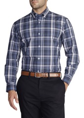 TailorByrd Navy Large Plaid Long Sleeve Cotton Stretch Button Down Shirt at Nordstrom Rack