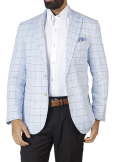 Tailorbyrd Men's Textured Windowpane Sportcoat - Lt blue