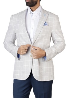 Tailorbyrd Men's Textured Windowpane Sportcoat - Soft grey