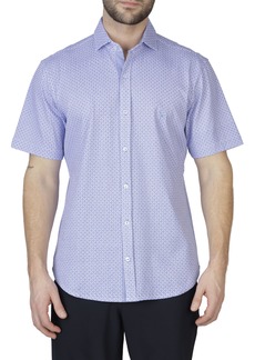 TailorByrd Mini Geo Knit Short Sleeve Shirt in Cloudberry at Nordstrom Rack