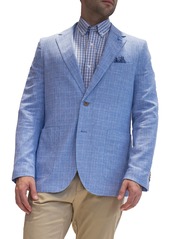 TailorByrd Micro Plaid Linen Blend Sportcoat in Blue at Nordstrom Rack