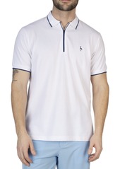TailorByrd Micro Tipped Piqué Zip Polo in Navy at Nordstrom Rack