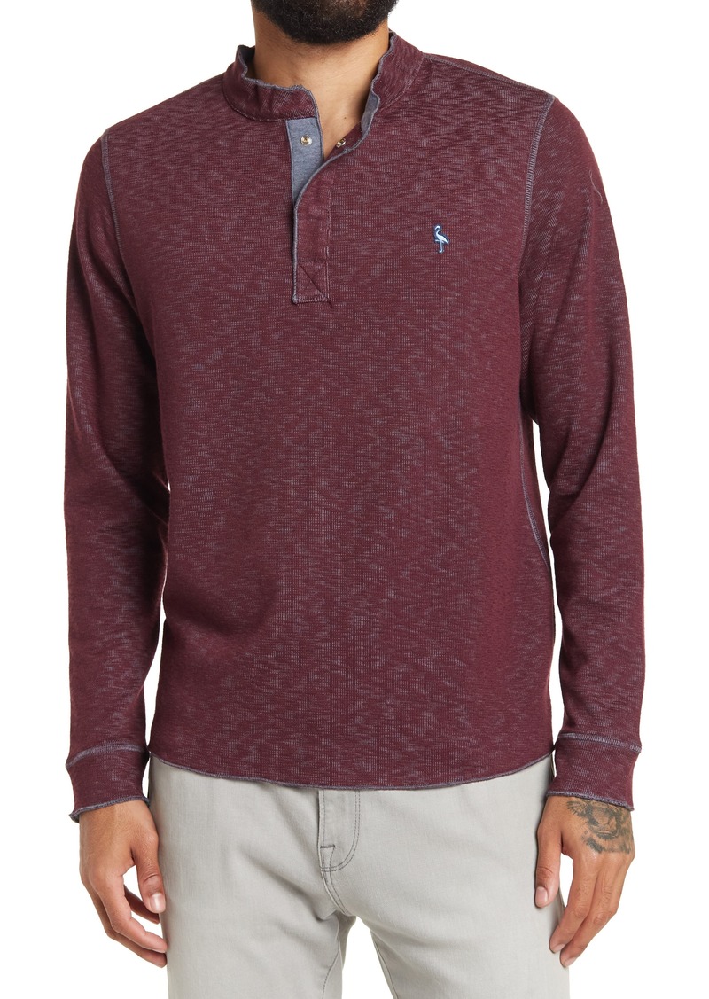 TailorByrd Reverse Double Knit Henley Top in Burgundy Grey at Nordstrom Rack