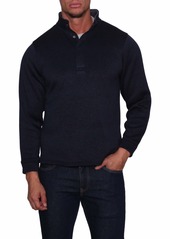 TailorByrd Mélange Knit Snap Front Pullover in Navy at Nordstrom Rack