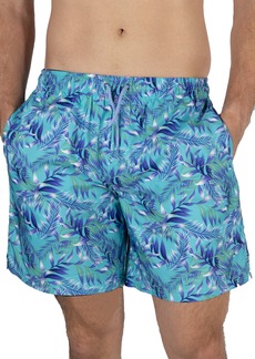 TailorByrd Tropical Print Swim Trunks in Mint at Nordstrom Rack