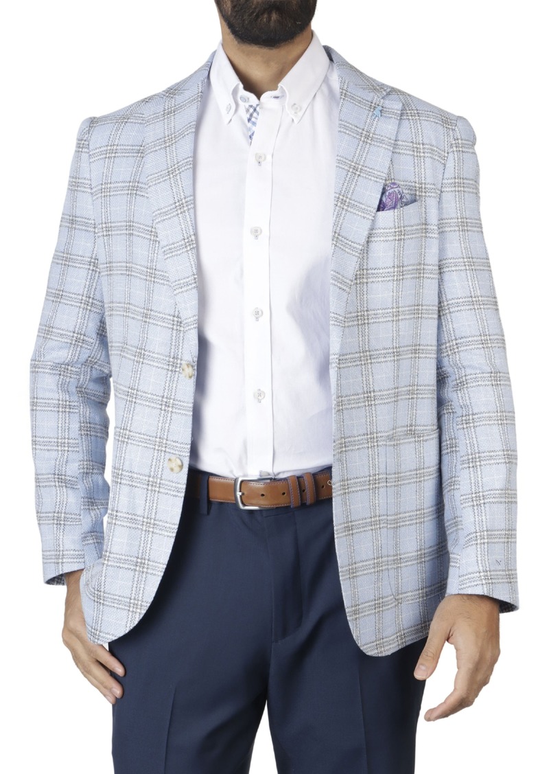 TailorByrd Yarn Dyed Plaid Sport Coat in Blue at Nordstrom Rack