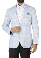 TailorByrd Yarn Dyed Windowpane Sport Coat in Light Blue at Nordstrom Rack