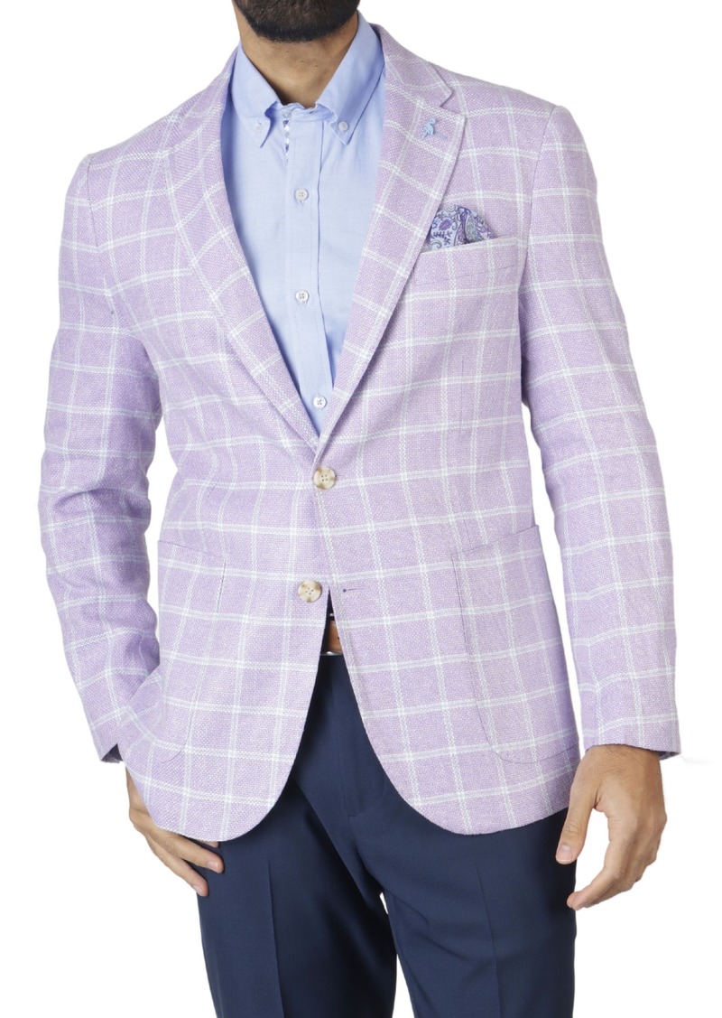 TailorByrd Yarn Dyed Windowpane Sport Coat in Lilac at Nordstrom Rack