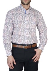 TailorByrd Vine Floral Cotton Stretch Long Sleeve Shirt