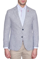 TailorByrd White Houndstooth Two Button Notch Lapel Modern Fit Sport Coat