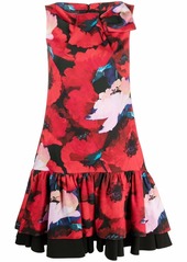 Talbot Runhof floral-pattern sleeveless dress
